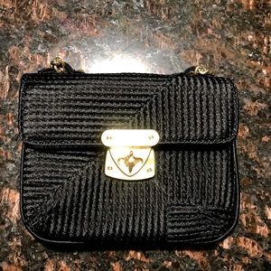 Talbots Black Purse with Gold Chain